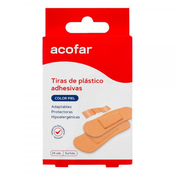 Acofar Tiras De Plastico Color Piel 24 Uds.Surt.
