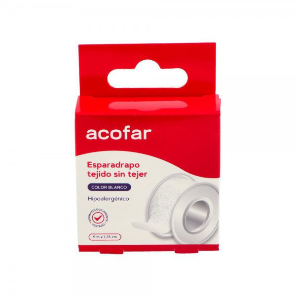 Acofar Esparadrapo T.Sin Tejer Col. Blanco 5X 1,25 Cm