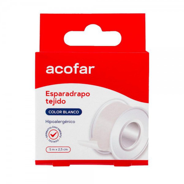 Acofar Esparadrapo Tejido Color Blanco 5X2,5 Cm