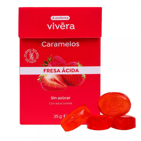 Acof. Vivera Fresa Caramelos S/Azúcar 35 G