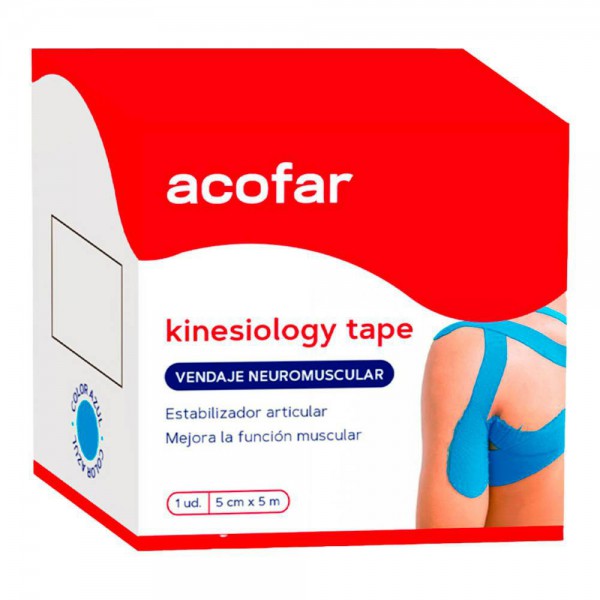 Acofar Kinesiology Tape Vendaje Azul 5Cmx5M