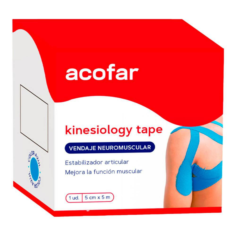 Acofar Kinesiology Tape Vendaje Azul 5Cmx5M