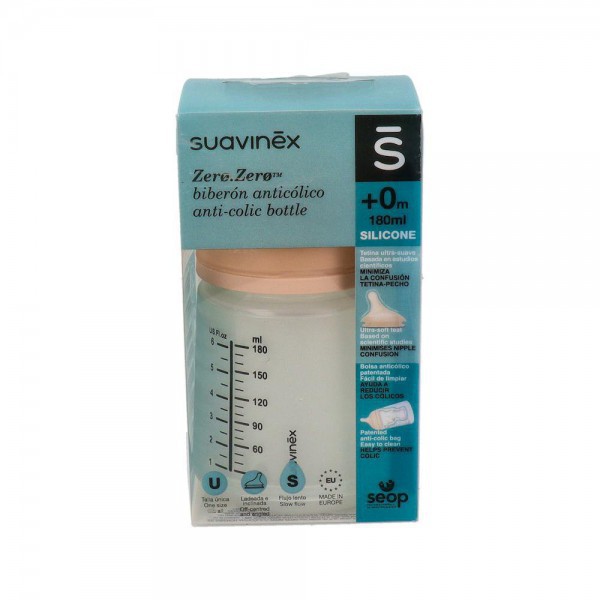 Biberon Suavinex Zero Antic B/Ancha Sili Flujo Lento S 180 Ml