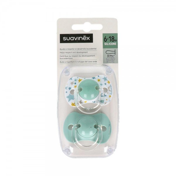 Chupete Fisiologico Suavinex Silicona 6-18 M 2 Un