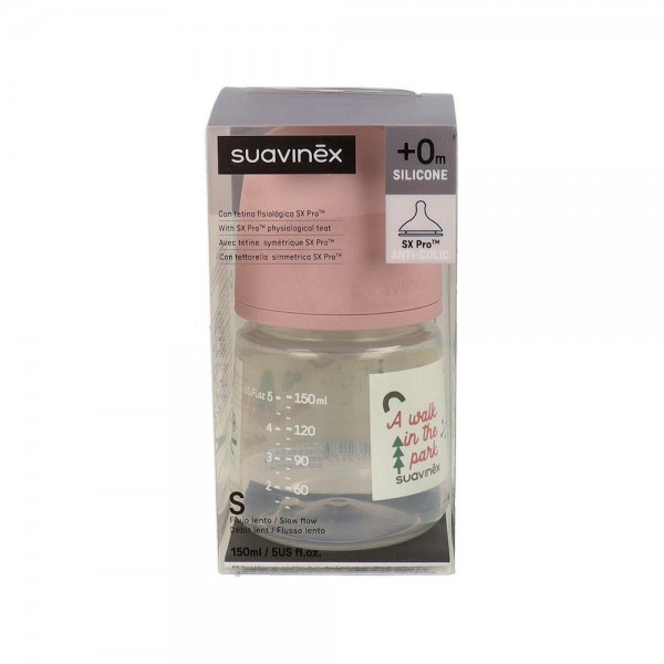 Biberon Suavinex Tetina Fisiologica Silicona T/U 0-6 M Flujo S 150 Ml 1 Un