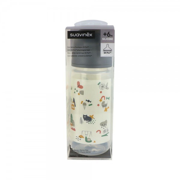 Biberon Suavinex Tetina Fisiologica Silicona L +6 M 360 Ml 1 Un